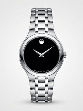 Movado Museum Classic 01.3.13.1086 Swiss Stainless Steel Women’s Watch Blk Face